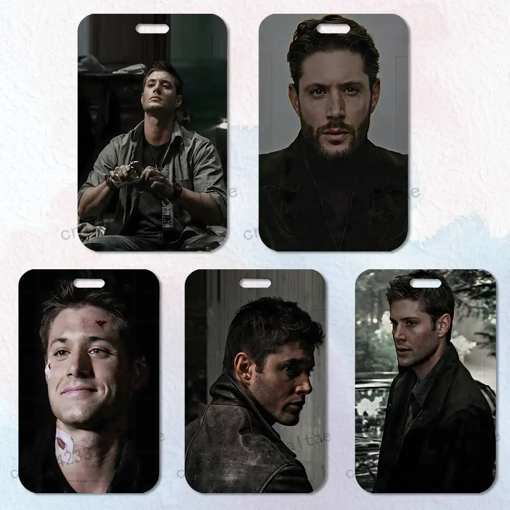 

J-Jensen Ackles D-Dean Winchester Card Holder Durable With Carabiner Name Tag Vertical ID Badge Holders Credentials Protection