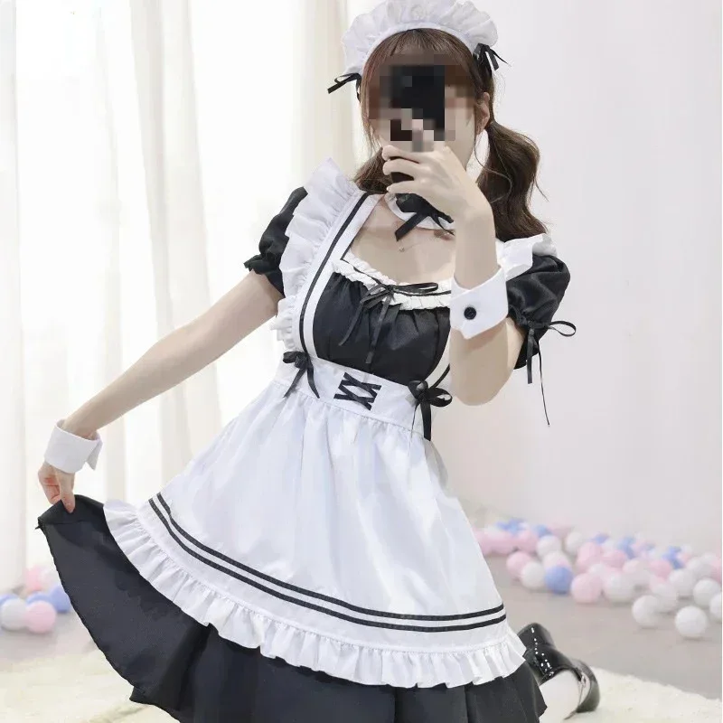 

Women’s Lovely Maid Cosplay Costume Short Sleeve Retro Maid Gothic Lolita Cosplay Costume