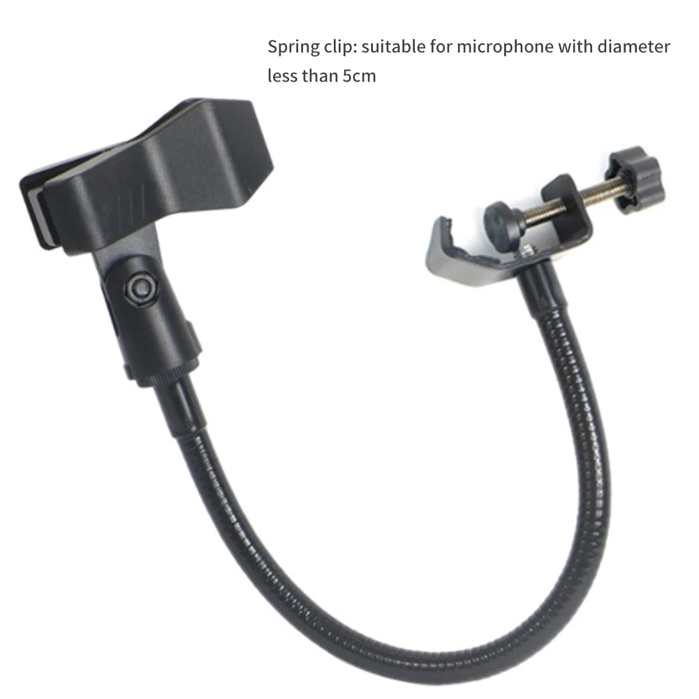 حامل ميكروفون مرن معقوفة مع مشبك مكتبي لاستوديو البث المباشر ومعدات البث المباشر