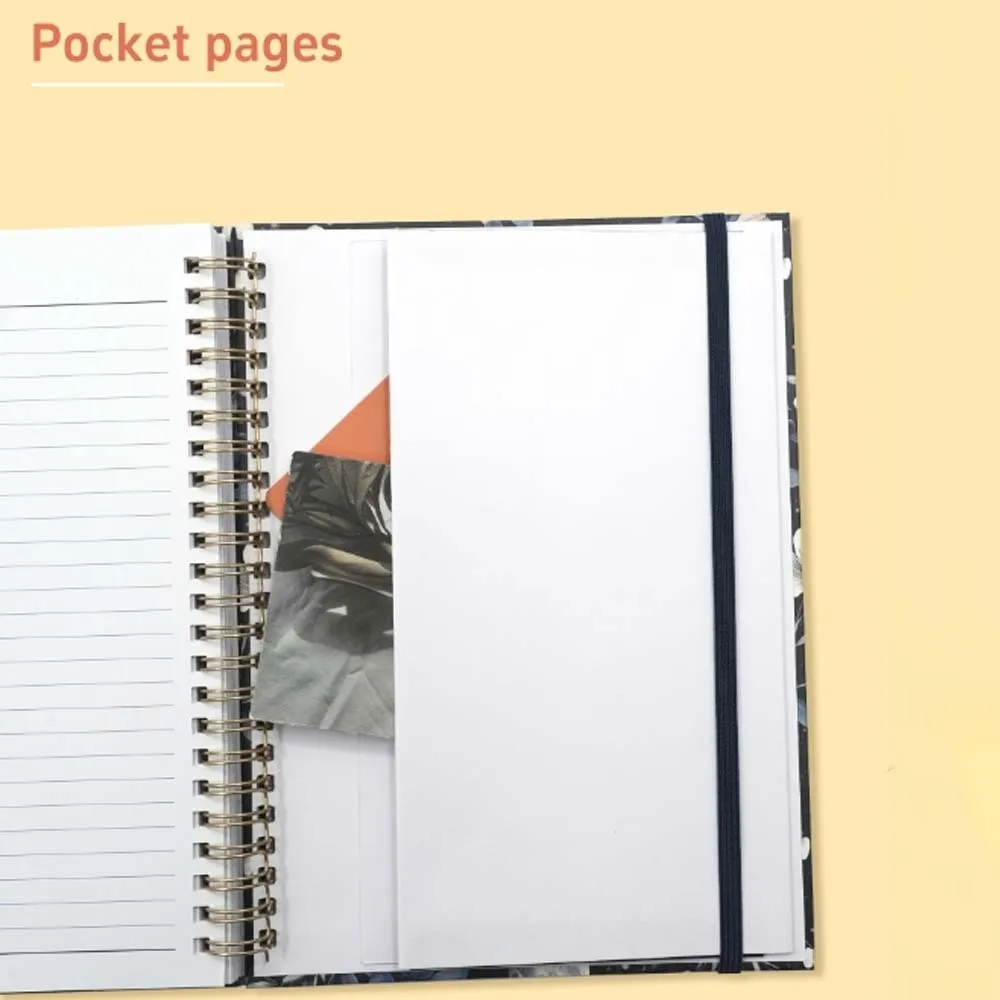 Paper Made 2027 Weekly Planner Solid Color Lightweight Floral Spiral Notebook Twin Wire Binding Floral Pattern