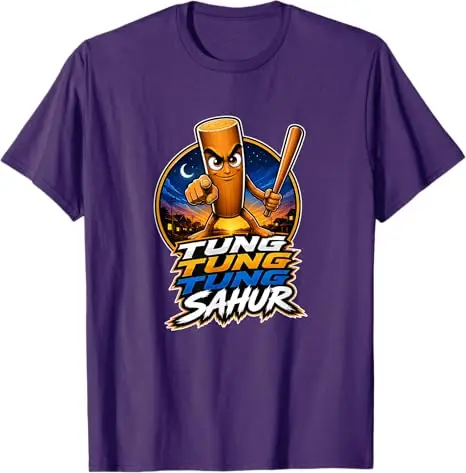 Tung-Tung-Tung Sahur Meme Shirts Italian Brainrot für Jungen, modisches T-Shirt, Y2k, niedliche italienische Brainrot-Grafik, ästhetische Kleidung – Detail 5