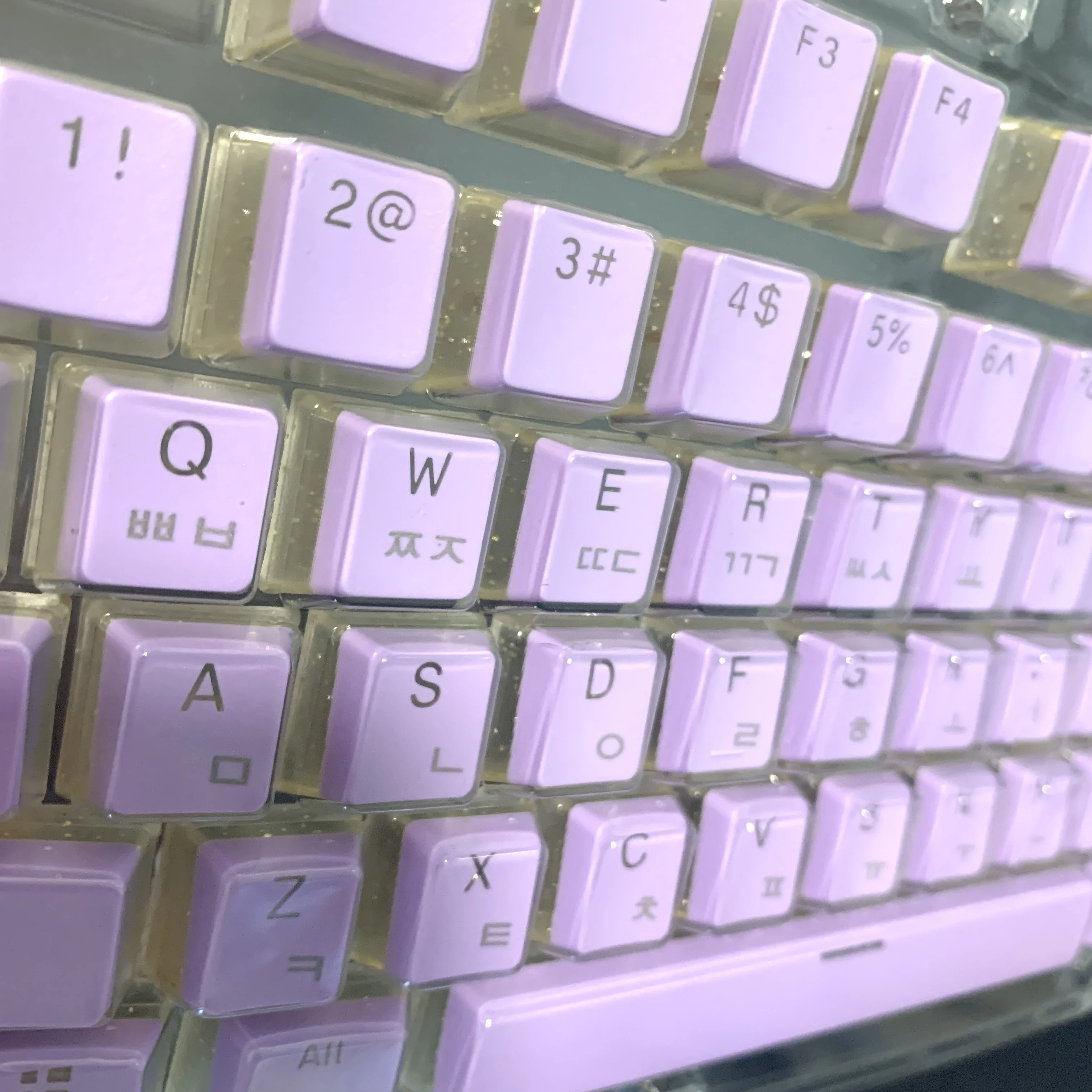 Korejské PBT klíčenka pro mechanická keyboards DIY klíčenka průhledná poškrabané 104 kláves klíčenka pudink poškrabané pro hra klávesnice