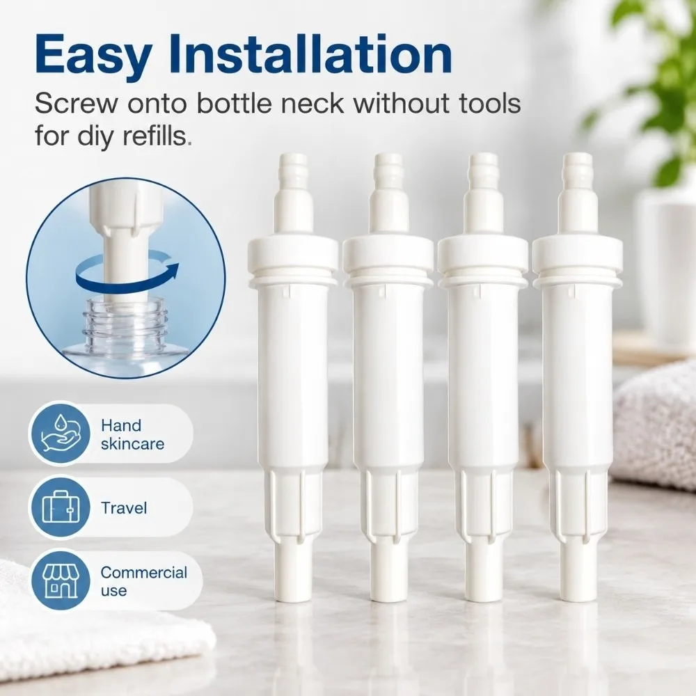 4pcs Built In Spring Dispenser Pump Heads Leakproof Precise Piston Lotion Pump Replacement Thick Body Bottle Pump Heads Kitchen