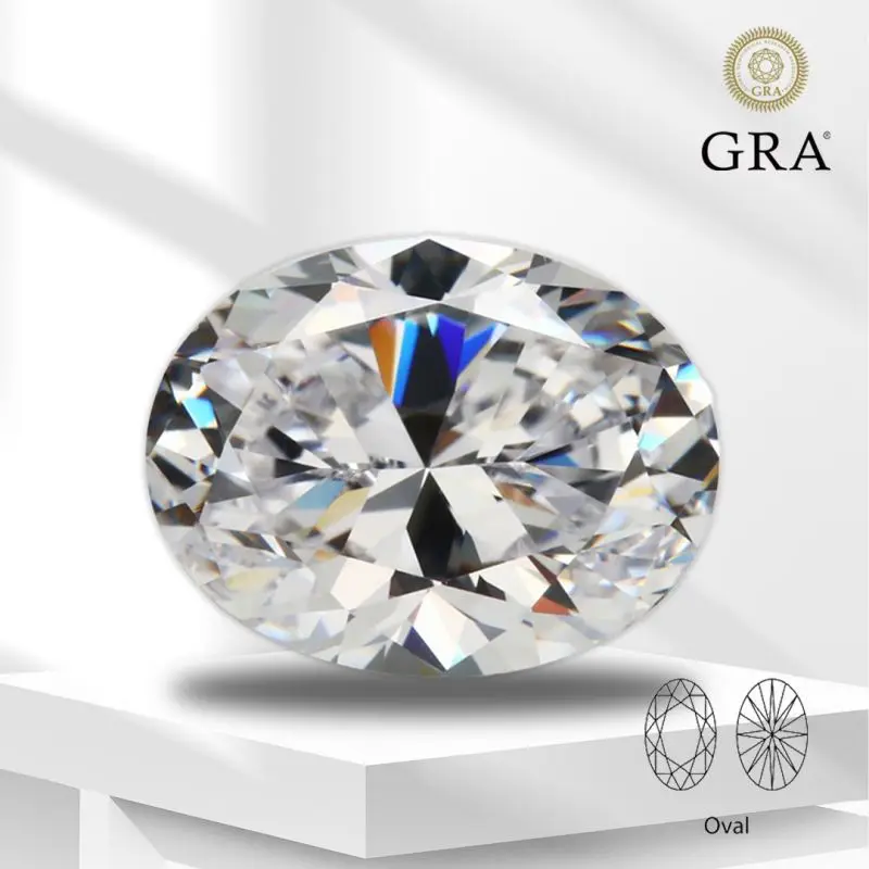 

Moissanite Oval Cut D Color VVS1 with GRA Ceritificate Lab Grown Gemstone Jewelry Making Necklace Rings Materials