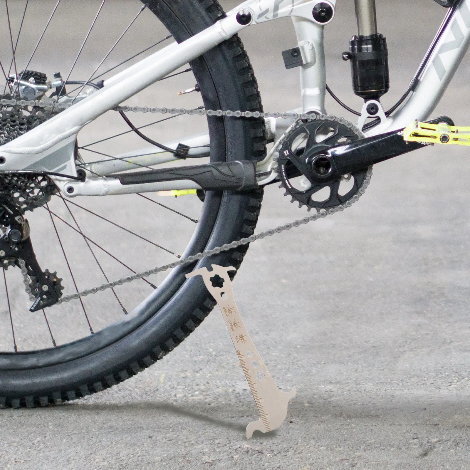 

Измеритель цепи велосипеда из нержавеющей стали, многофункциональный индикатор износа цепи, измеритель длины и ширины, портативный инструмент для ремонта