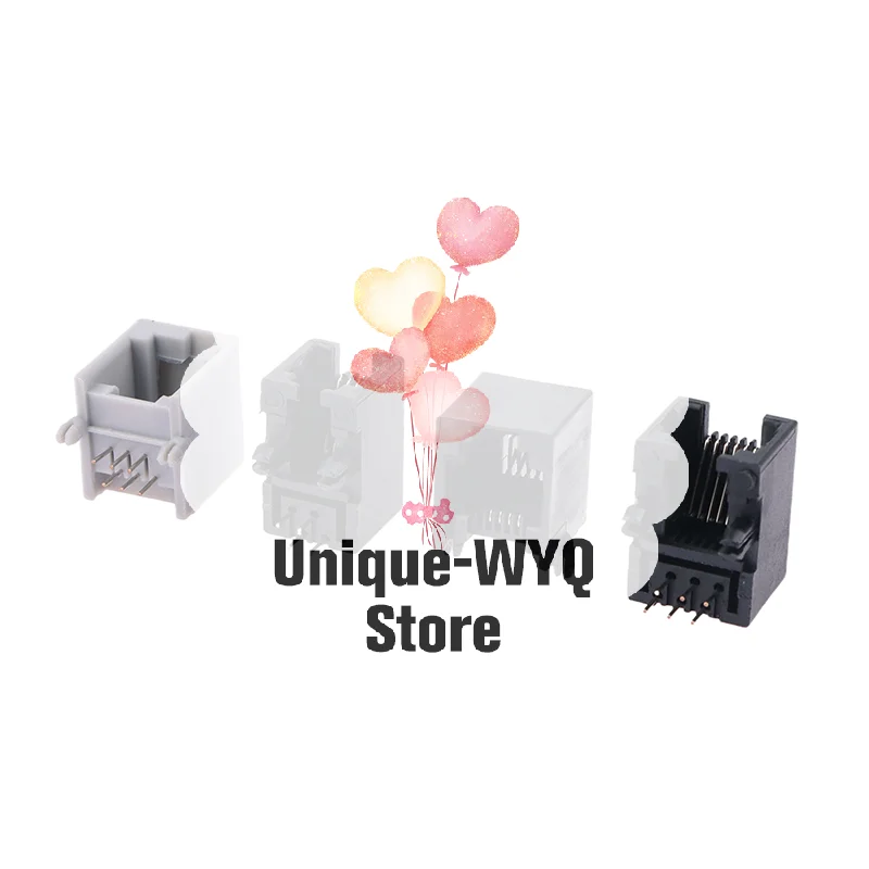 10PCS RJ11 Telephone Socket Curved Pin 95001 4P4C 6P6C 6P4C Female Jack Pcb Connector Telephone Socket