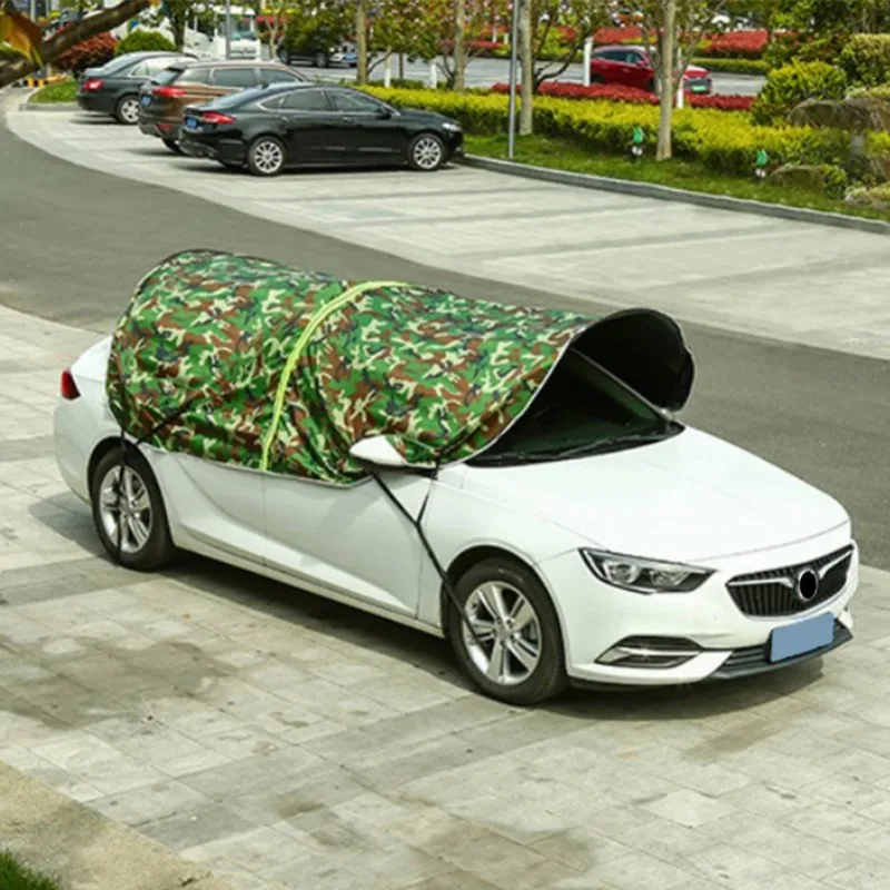 Car Roof Awning Outdoor Summer Insulated Carport Tarpaulin Convenient Folding Car Protection UV Sun Protection Car Awning