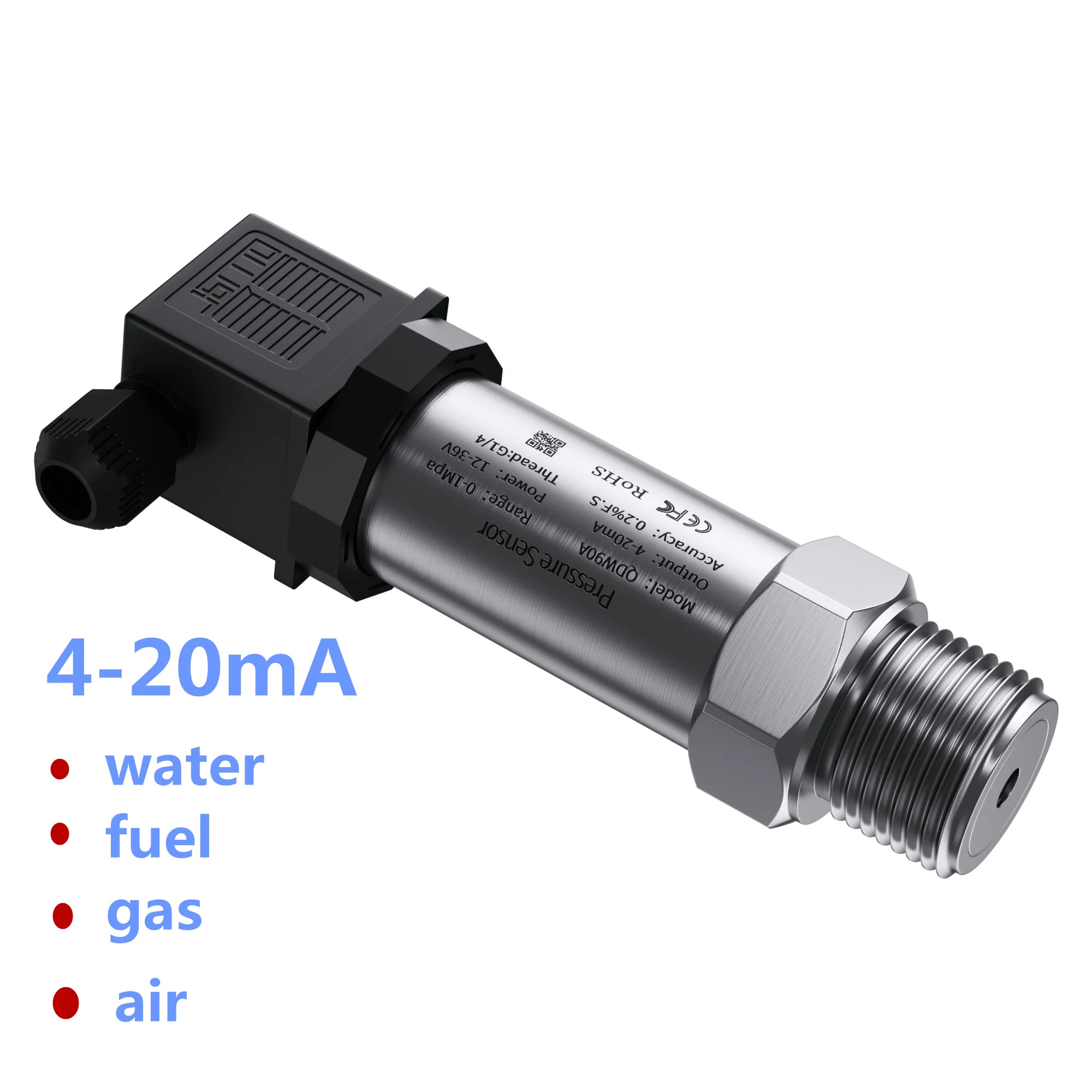 Transmisor de presión 4-20mA 0-10V G1/4 1bar 10bar 600bar 20kpa 20Mpa agua Gas aceite líquido 150psi calibre 12-36V 5V sensor de potencia