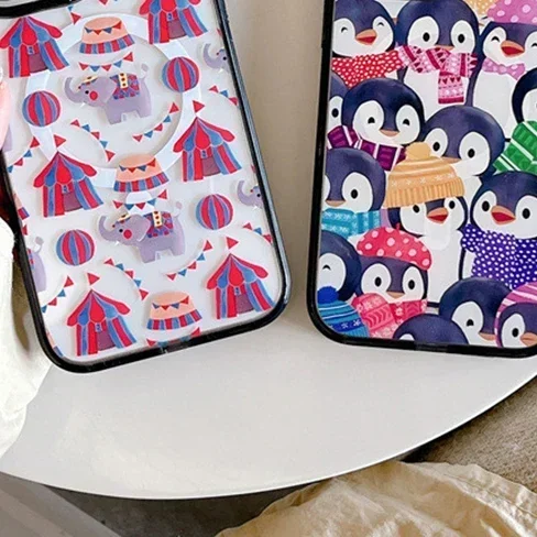 

Cartoon Penguin MagSafe Phone Case Cover for IPhone 11 12 13 14 15 Pro Max Case for IPhone 15 Pro Max