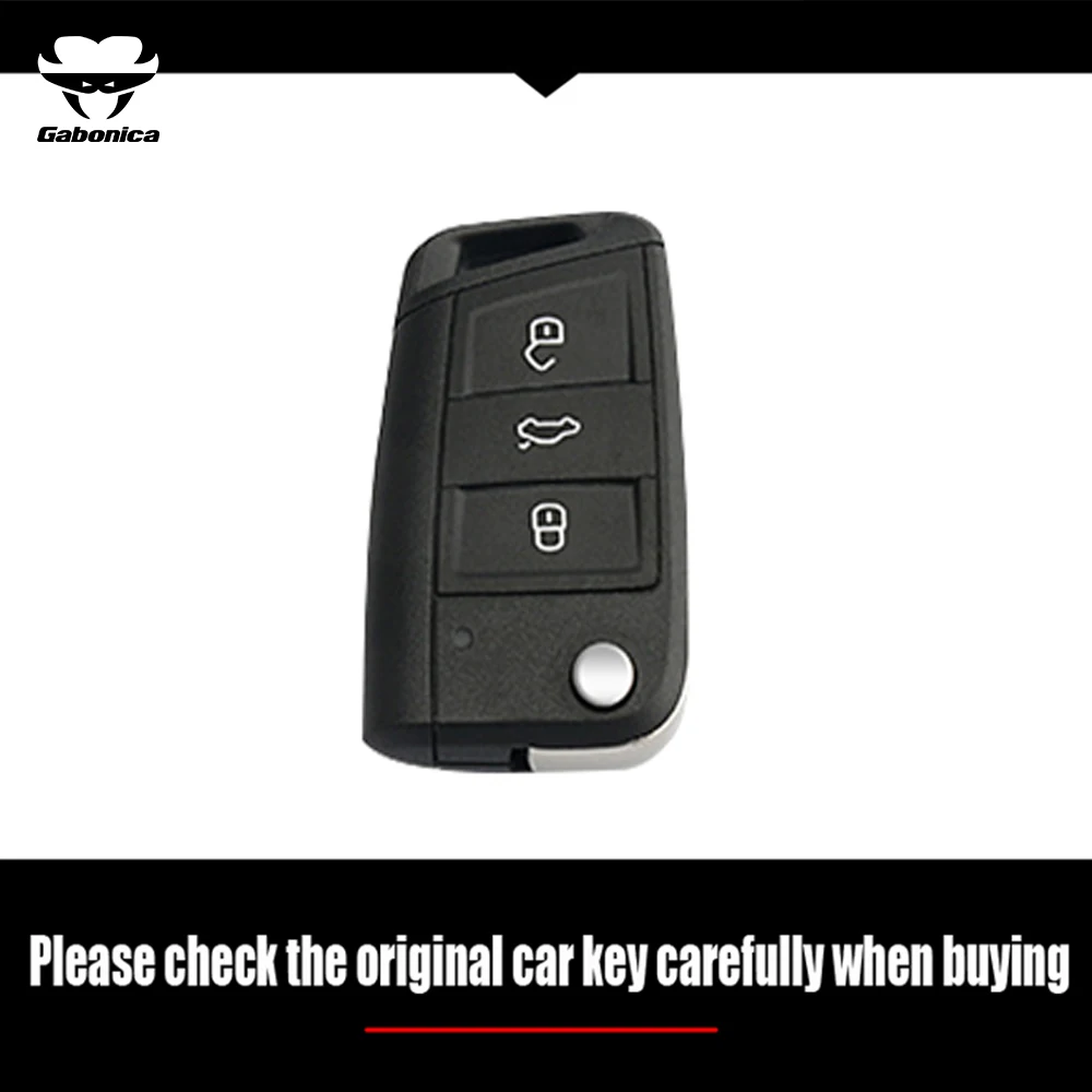 ABS Carbon Fiber Style Car Key Case Cover For VW Volkswagen Golf 7 MK7 Tiguan MK2 For SEAT Ateca Aztec Leon FR 2 Ibiza Keychain
