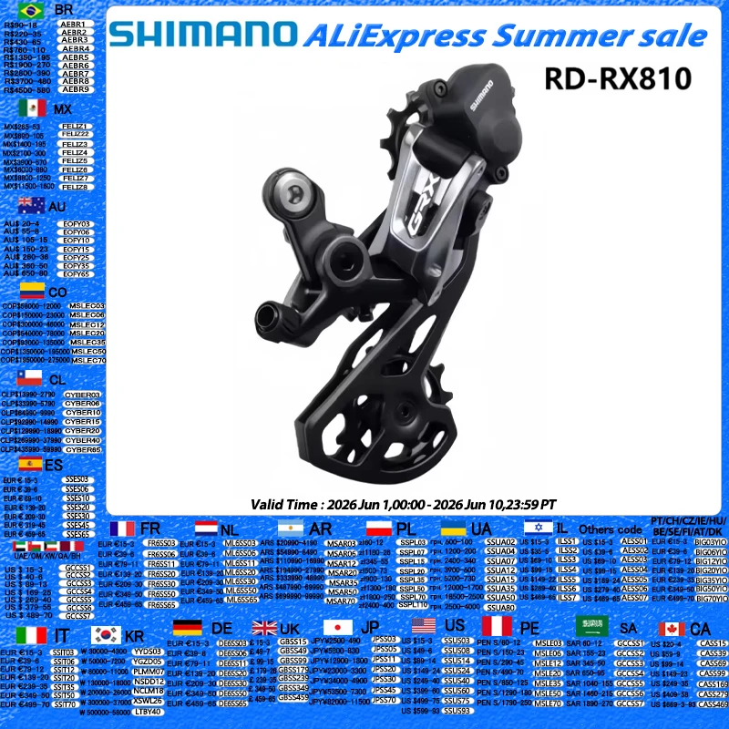 Shimano GRX RX RD RX812 RX810 RX815 RX817 2x11s Road Bike Rear Derailleur Shadow+ Clutch Compatible With RX800 R8000 R7000