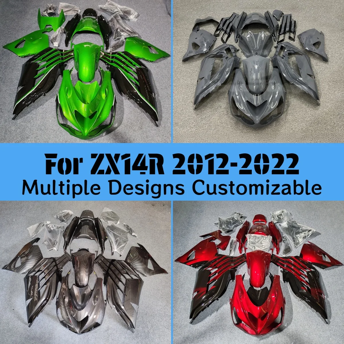 

ZX14R 2012-2022 обтекатели из АБС-пластика для Kawasaki ZX 14R 12-22 Prime мотоцикла ABS, комплект обтекателей для кузова