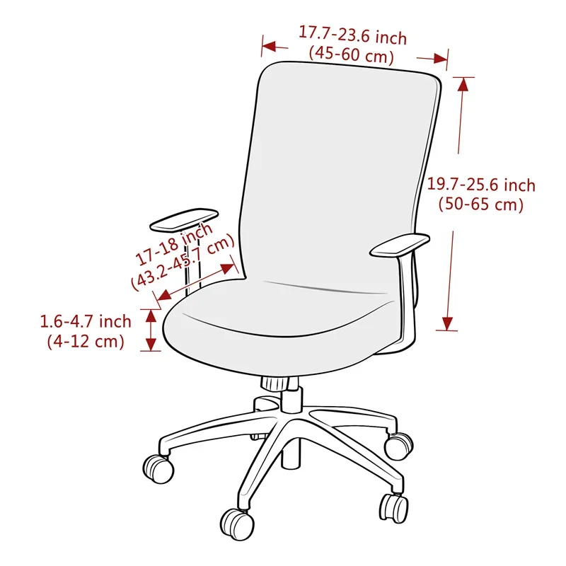 1PC aksamitny pokrowiec na krzesło biurowe komputerowe jednokolorowy rozciągliwy pokrowiec na fotel antybrudzący obrotowy pokrowiec na krzesła na