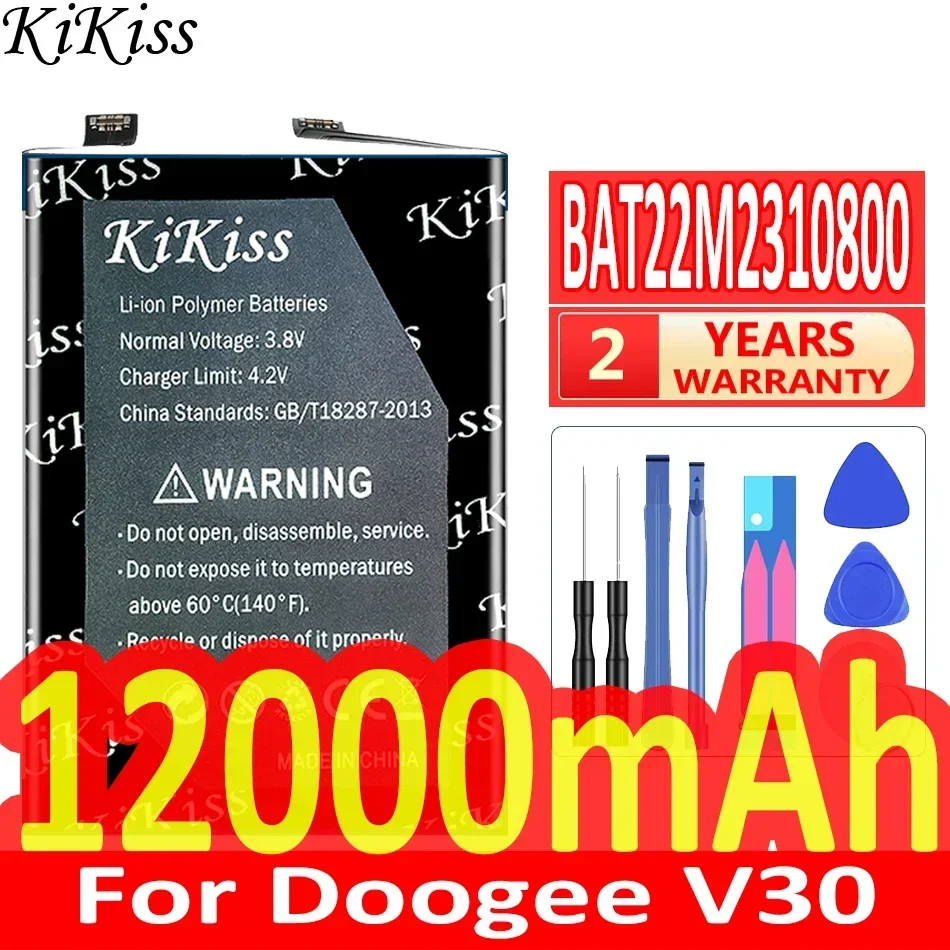 

Мощный аккумулятор KiKiss 12000 мАч BAT22M 2310800 Для Doogee V30 Bateria