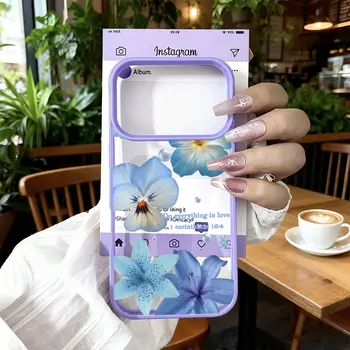 粉紅百合花圖案手機殼,適用於 iPhone 17 Pro Max 17 Pro 17 Air INS 可愛花卉透明防震硬殼糖果色手機殼 10 最佳銷售 漂亮的iPhone手機殼 - №9