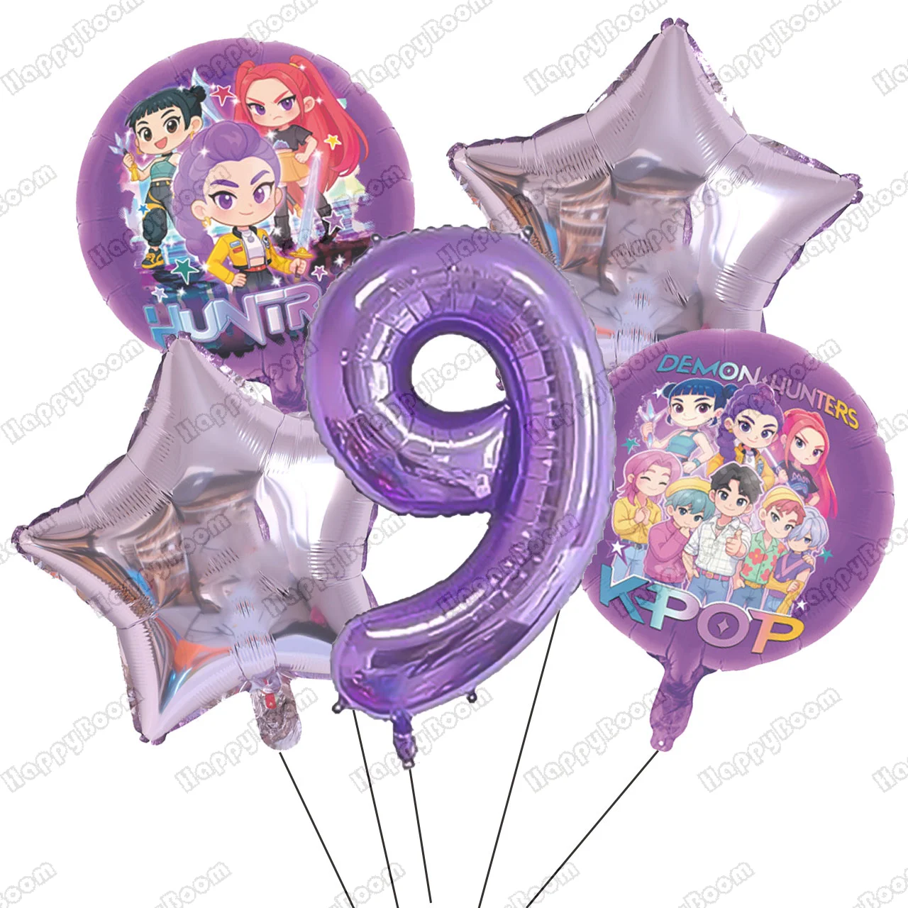 Kpop شيطان الصيادين الأطفال حفلة عيد ميلاد الديكور الكرة عدد أرقام 1-9 بالون مجموعة استحمام الطفل لوازم الحفلات هدية لعبة #6