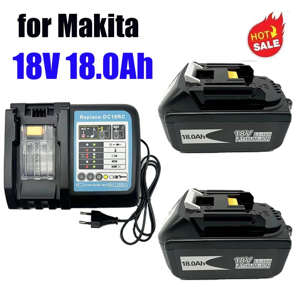 

Original For Makita 18V 18000mAh 18.0Ah Rechargeable Power Tools Battery with LED Li-ion Replacement LXT BL1860B BL1860 BL1850