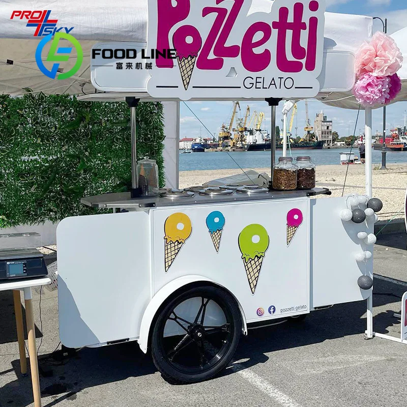 

Мобильная торговая точка (фургон) для продажи мороженого с холодильной системой для уличных фестивалей и коммерческих мероприятий