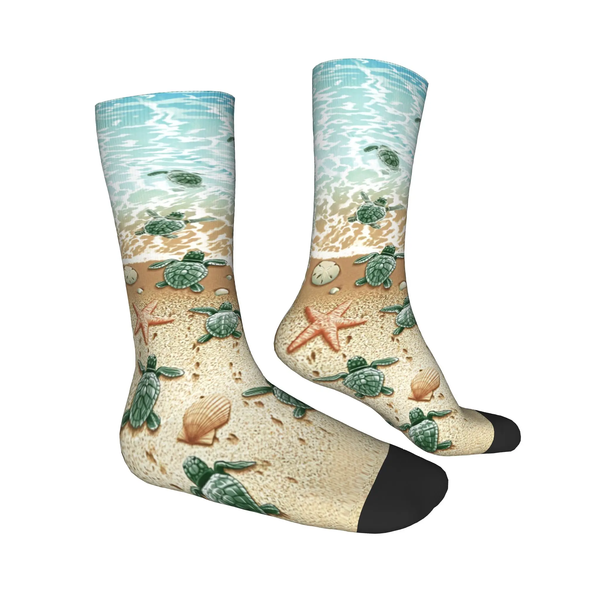 جوارب مضحكة لسباق السلامة على شكل سلحفاة بحرية، جوارب مطبوعة ثلاثية الأبعاد للرجال والنساء