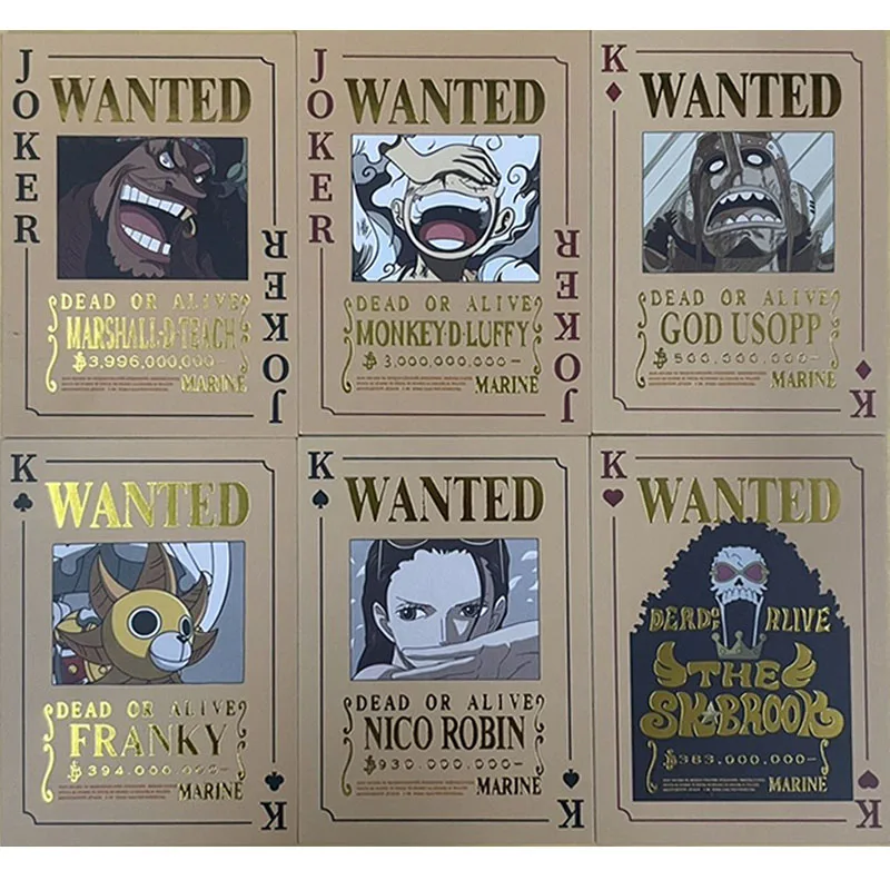 Anime ONE PIECE Wanted collection card Shanks Monkey D. Luffy Nico Robin Eustass Kid Entertainment toys Christmas birthday gift