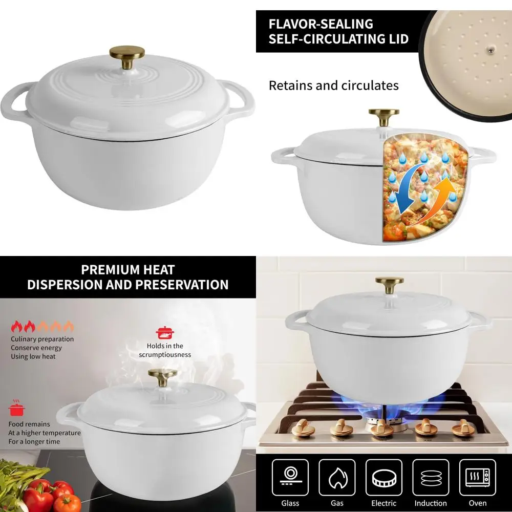 

Эмалированная чугунная голландская духовка с антипригарным покрытием, овальная форма для выпечки хлеба на 2 литра с крышкой, идеально подходит для чистой, буханностей и многого другого