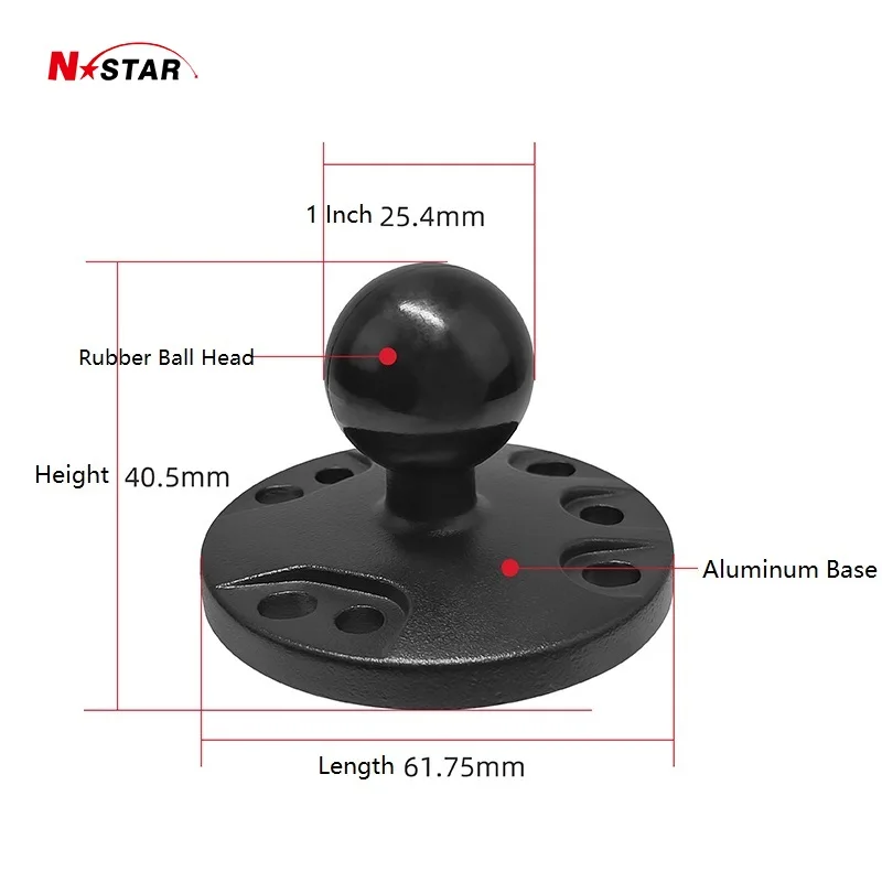 1 Zoll 25mm Kugelkopfadapter Motorrad-Lenkerhalterung Telefonhalterung Aluminium-Kugelkopfhalterung für Ram – Detail 5