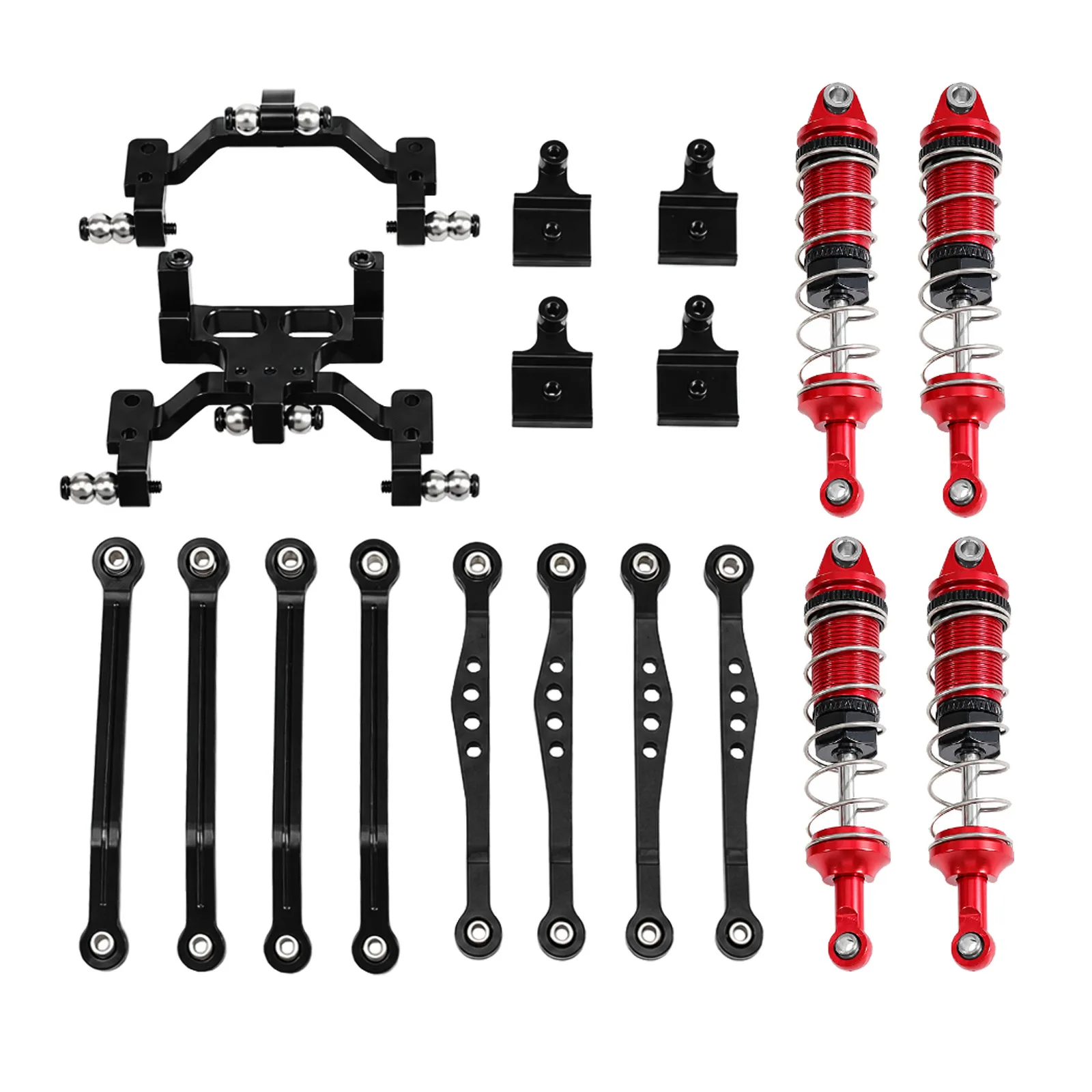 Link Rod, Shock Bracket, Servo Rod Mount & Shock Absorber for WPL C64 C74-1 JA11 RC Car Upgrade Parts
