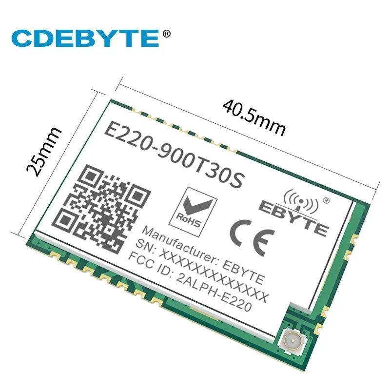 LLCC68 LoRa Module RSSI ISM 868MHz 915MHz 30dBm Module CDEBYTE E220-900T30S  LoRa Spread Spectrum FSK SMD UART Interface IPEX