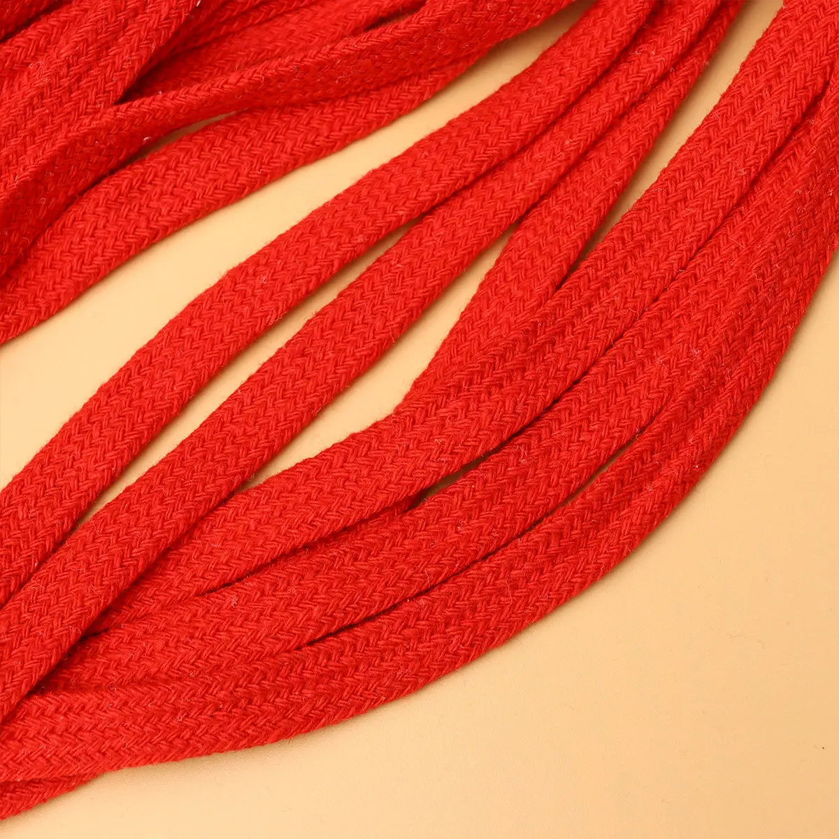 1 Roll Multi-Functional Braided Cotton Rope Bright Color 10Mm Flat Rope High Toughness Costume Waist Shoelace Bag