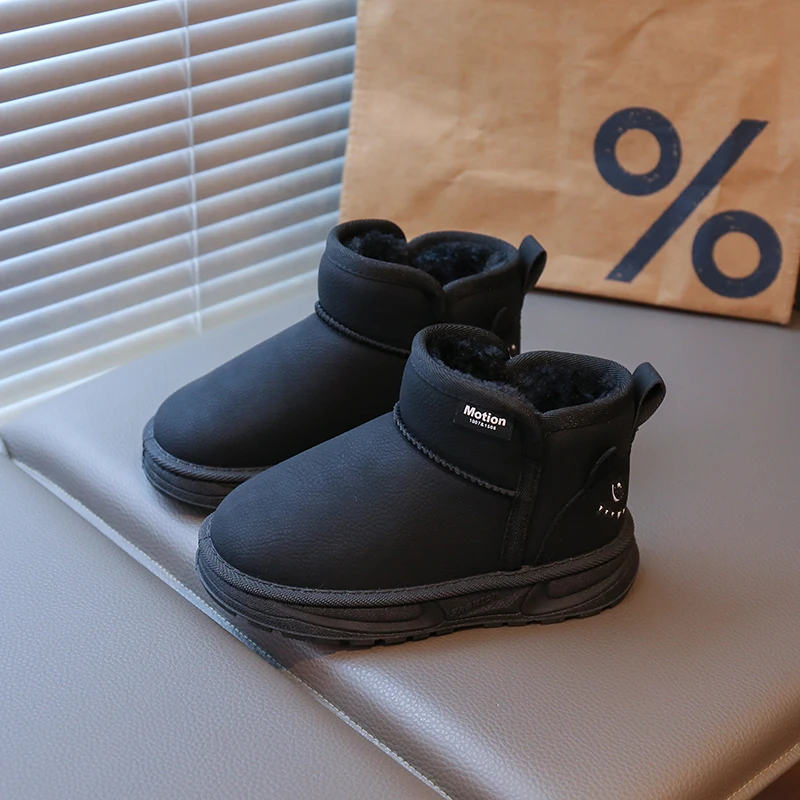 2025 bottes de neige pour enfants hiver nouveau Style épaissi polaire filles antidérapant épais fond souple imperméable filles garçons bottes en coton