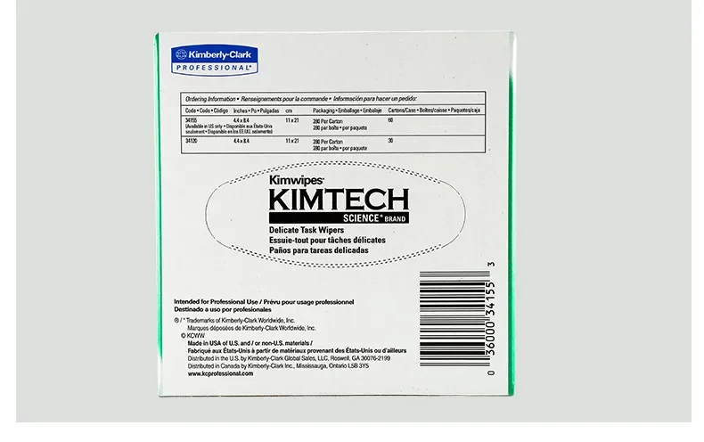 ورق مسح الوجه من الألياف الضوئية 280 قطعة/الحزمة حزم ورق تنظيف الألياف KIMTECH ورق خالي من الغبار ومضاد للكهرباء الساكنة