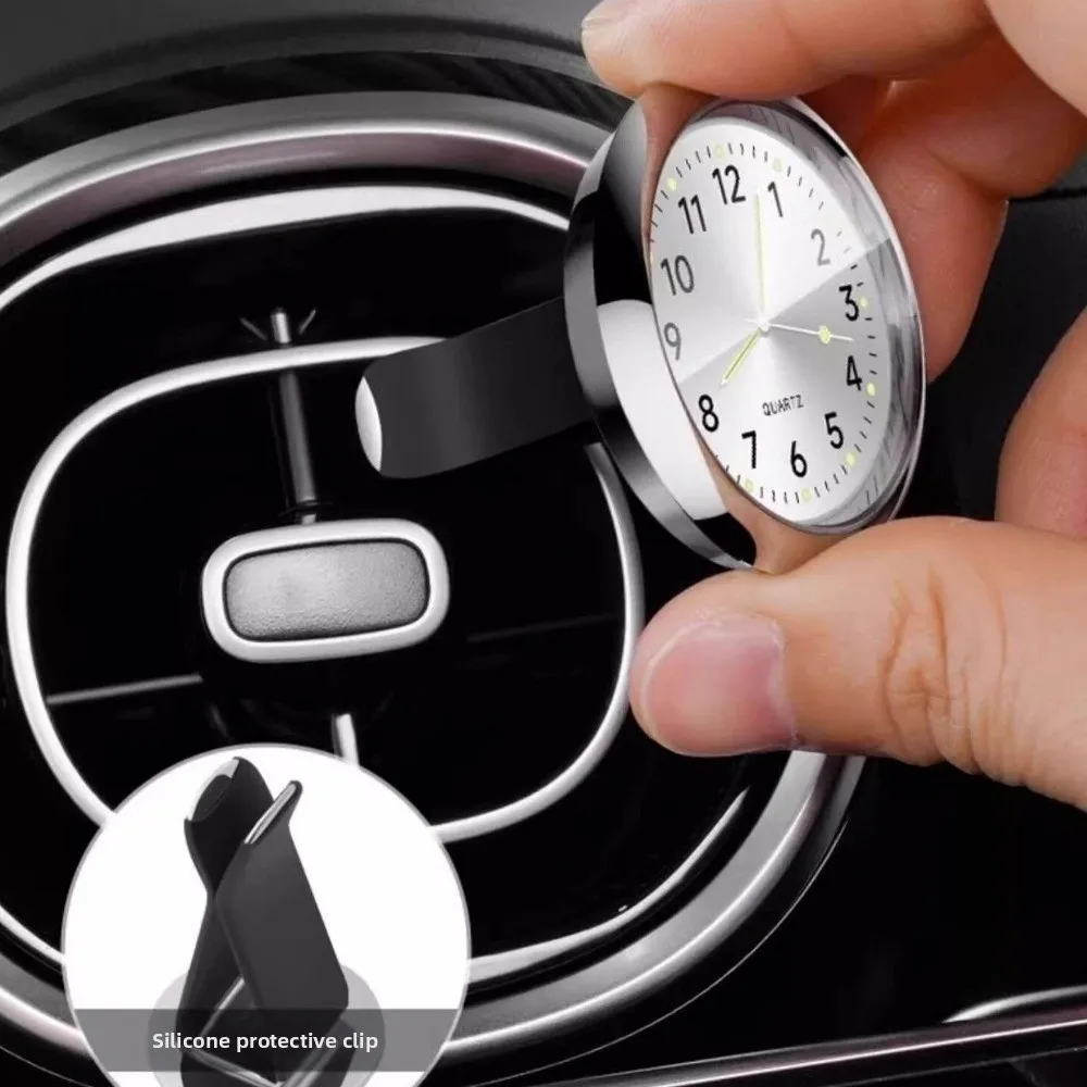 Durable Luminous Car Clock Waterproof Self Adhesive Air Outlet Clock with Clip 4cm Digital Watch Vehicle Interior Supplies