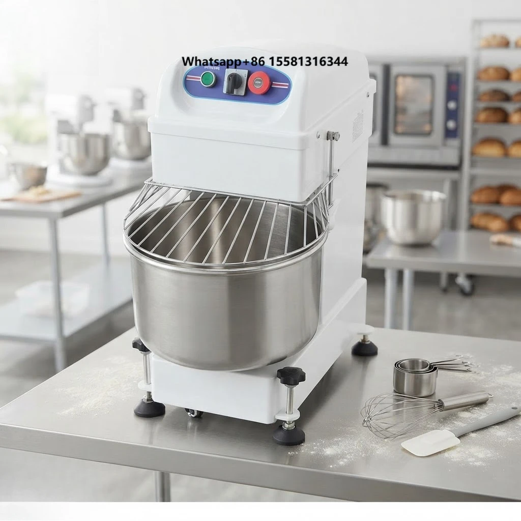 Commercial Industrial Stainless Steel Spiral  Dough Mixer Bakery Electric Powered 5~25kg Dough Mixer