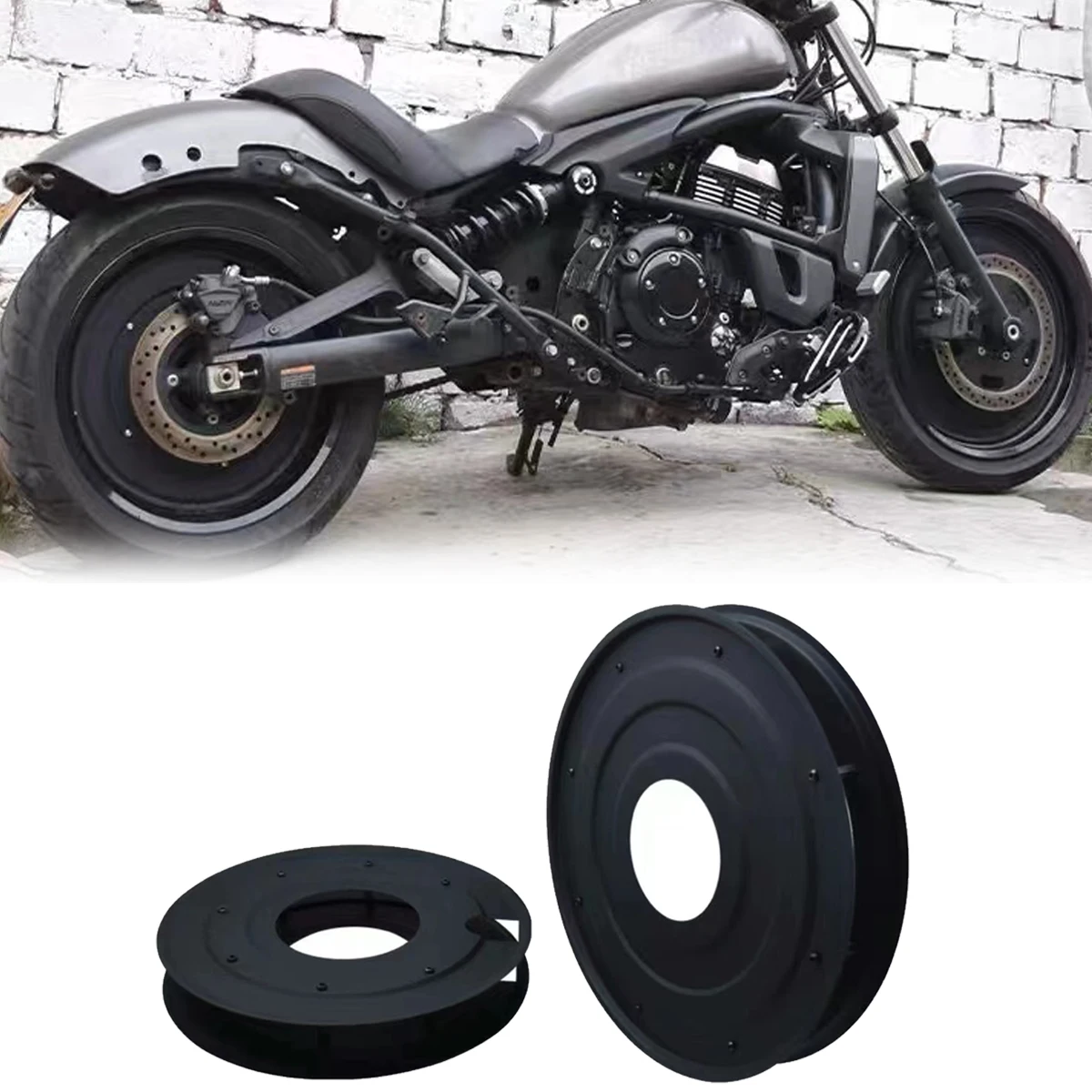 

Motorcycle closed wheel hub cover metal decorative cover tire guard suitable for Kawasaki Vulcan S650 Vulcans 650 VN650