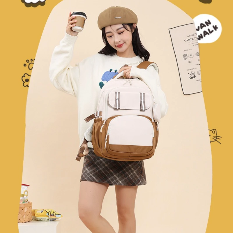 

Women's Backpack, INS Style, Korean Harajuku School Backpack for Middle and High School Students, New Trendy Dual Shoulder Bag