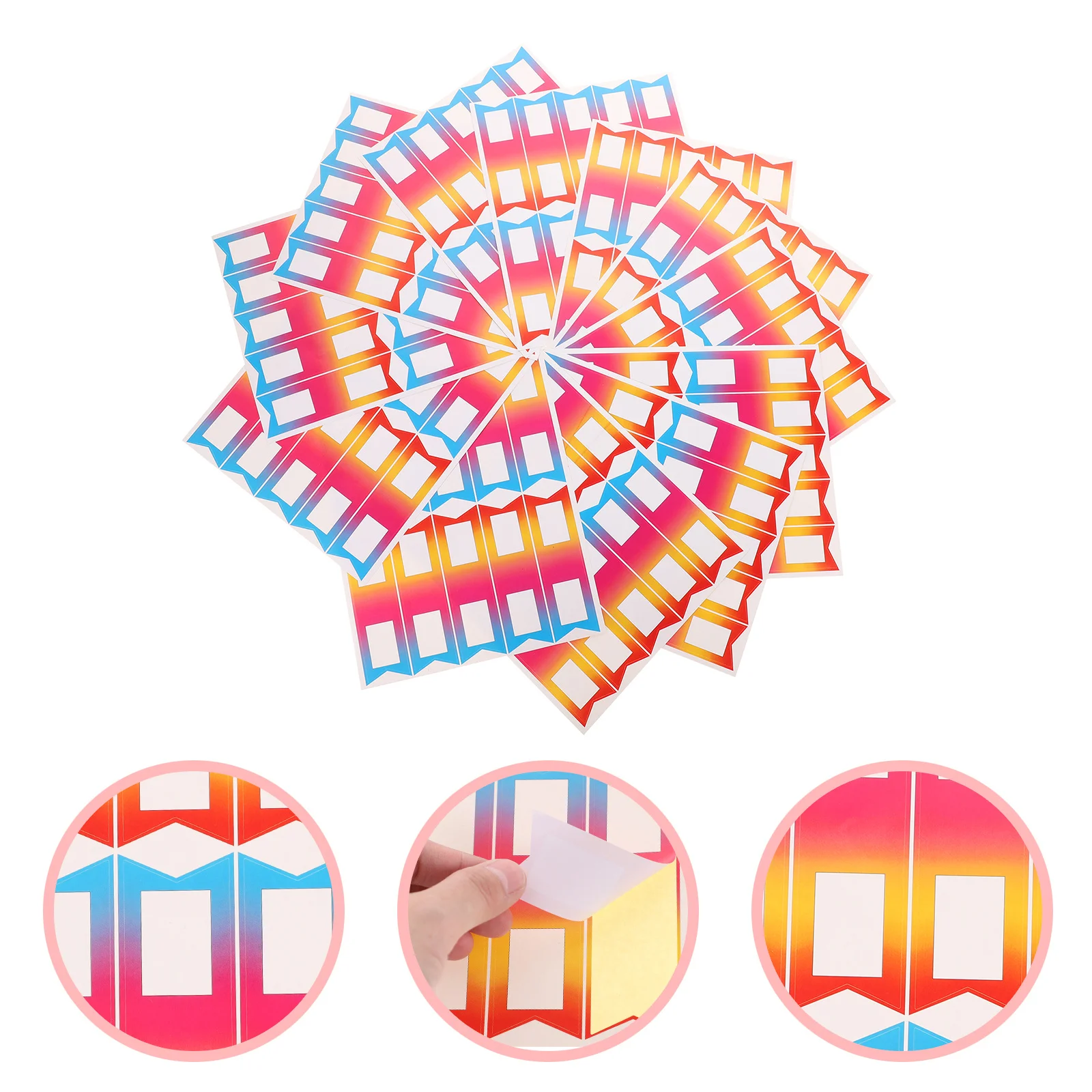 

1 set 1 Set Of Colorful Pencil Decals Bunting Label Sticker Vibrant Classification Stickers For Home Office School Supplies
