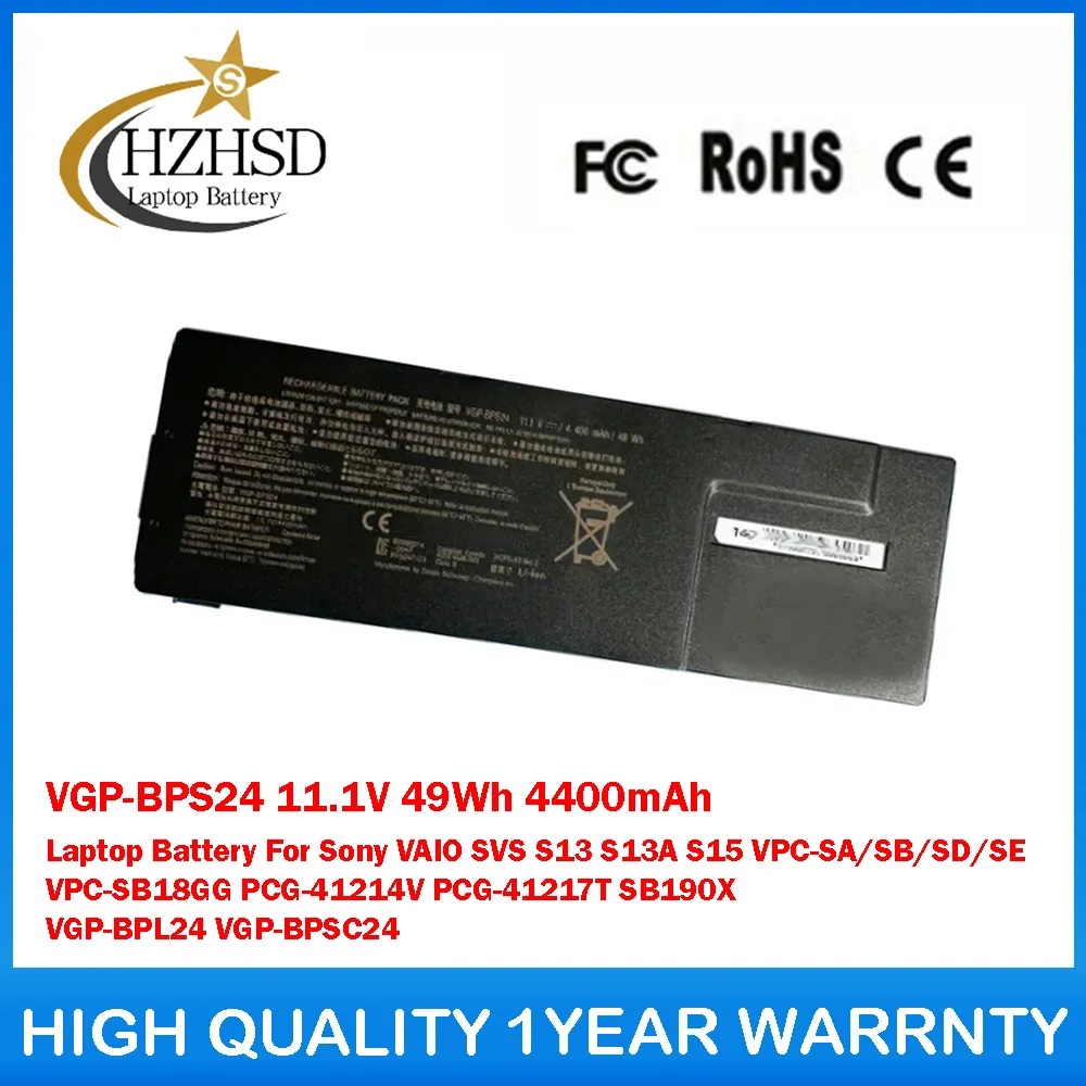 

VGP-BPS24 11.1V 49Wh 4400mAh Laptop Battery For Sony VAIO SVS S13 S13A S15 VPC-SA/SB/SD VPC-SB18GG PCG-41214V PCG-41217T SB190X