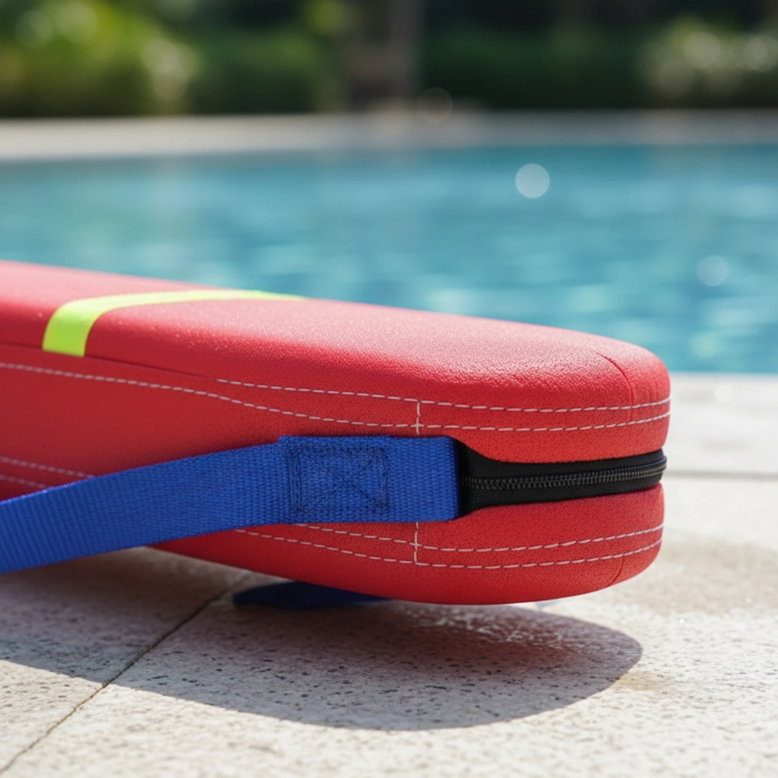 Rescue Buoy with Strap Reflective Rescue Tube with Towline Strap Lifeguard Tube Wipe-Clean Waterproof for Lifeguards, Poolside