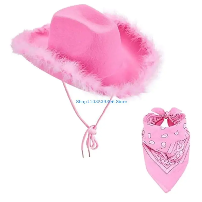 400A Bachelorettes Party Costume Women Cowboy Hat Scarf Bandanas Carnivals Party Suit