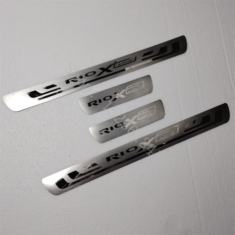 Auto Sticker For Kia Rio 3 4 K2 X-Line Accessories 2010 2011-2024 Stainless Steel Door Sill Scuff Plate Car Styling Protector