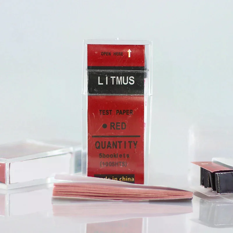 100 شرائط/صندوق شرائط اختبار PH الأحمر/الأزرق ورقة عباد الشمس حمض القلويات أوراق اختبار للمياه التربة مختبر حمض القلوية كشف