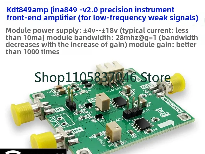 A849 amplifier module instrumentation amplifier precision microvolt/millivolt high gain 8MHz full bandwidth