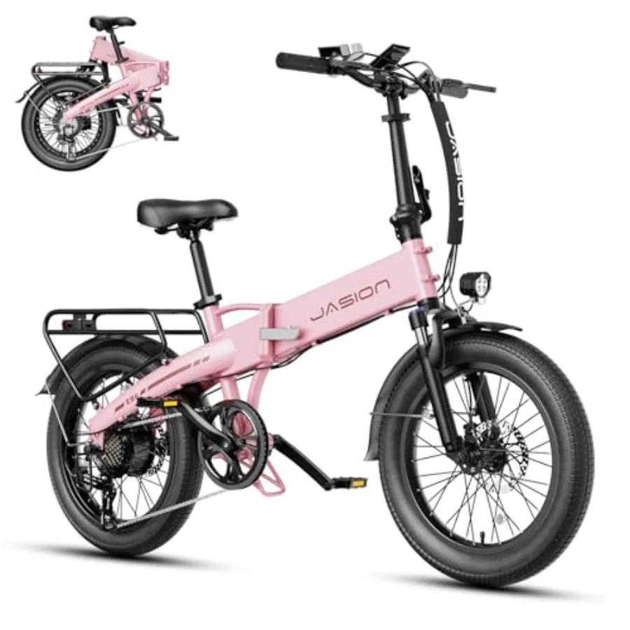 

EB6 Foldable Electric Bike for Adults: 1200W Peak Motor 25 MPH 50 Miles Range 20 Fat Tire 48V Built-in Battery Lightweight Alum