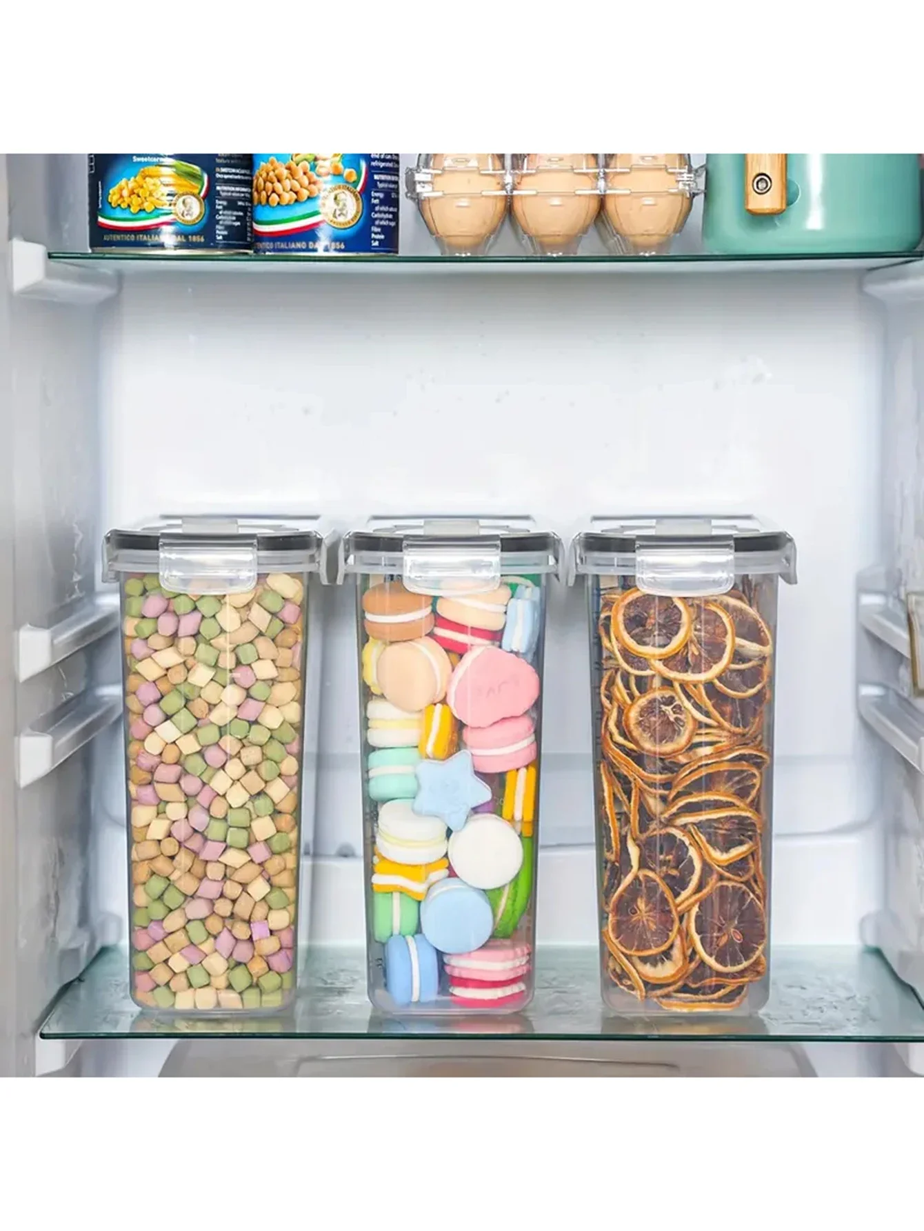 

8pcs 2.5L Closed food storage container with lid, BPA free plastic kitchen storage room organization and storage, dry food cans