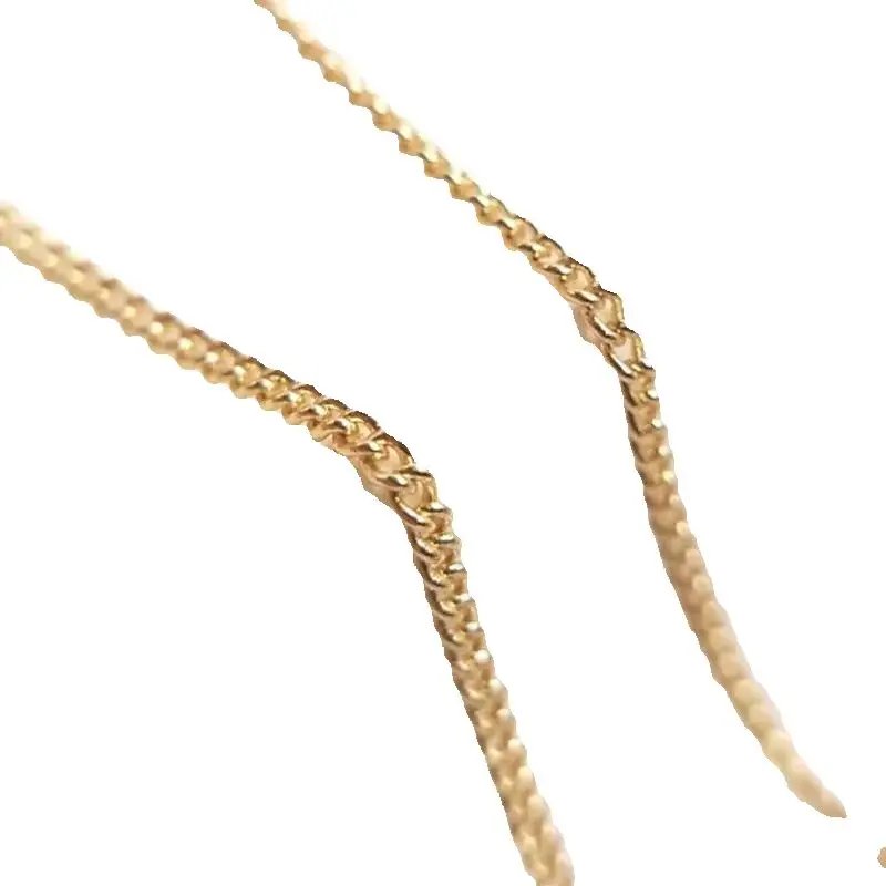 14K Gold Color Horsewhip Cross Chain Ear Line Tassel Chain DIY Jewelry Making Supplies B603 view 3