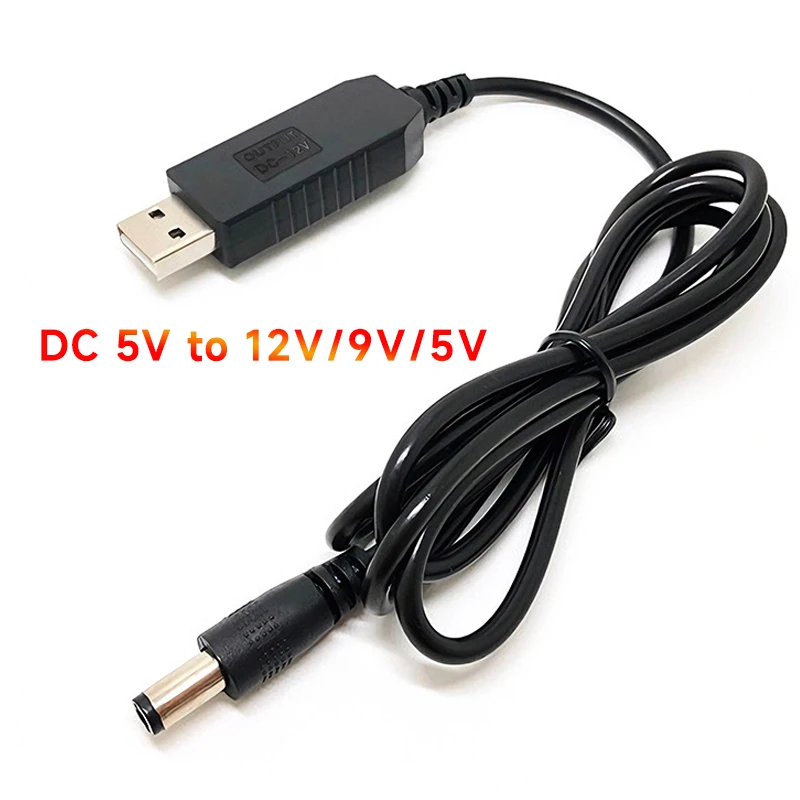 

5.5*2.1mm WiFi to Power Bank Cable Connector DC 5V to 12V 9V USB Power Boost Line Converter Adapter,DC 5V Charging Cable 1PCS