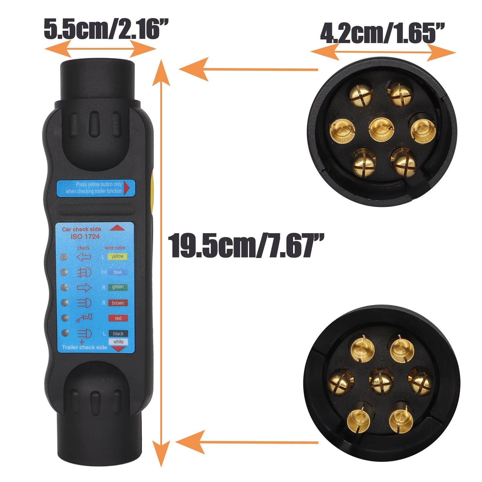 European 7 Pin 12V Trailer Socket Tester High Quality Wiring Circuit Light Test Tool Truck Accessories Car Circuit Testing Tools