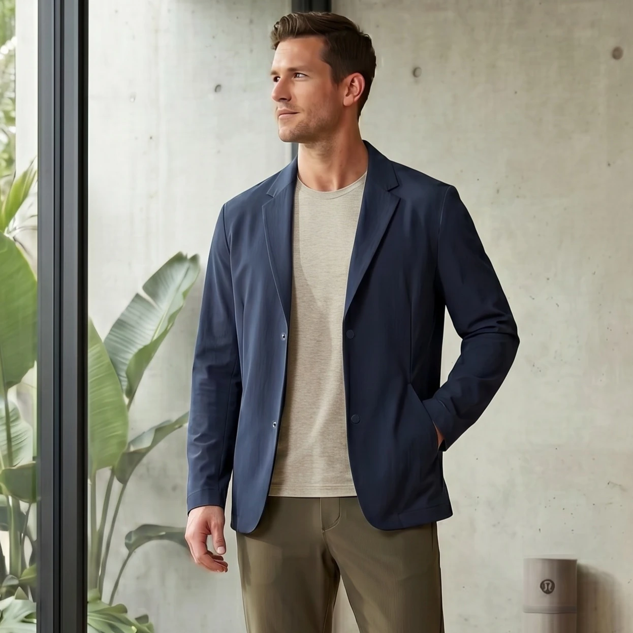 Men's Tech Stretch Casual Blazer Activewear Lightweight Softly Textured Sports Suit Jacket Wrinkle Resistant Travel Outerwear