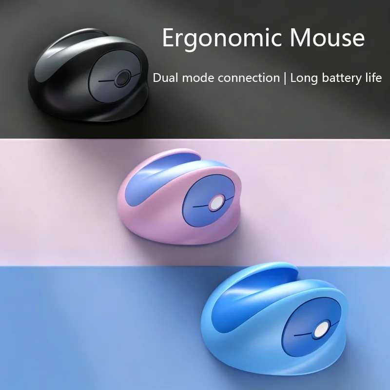 Mini Ergonomics Design Mouse Rechargeable 2.4G Bluetooth Daul-mode Connection Mute Button For Small Hand Office Use Kid Mause