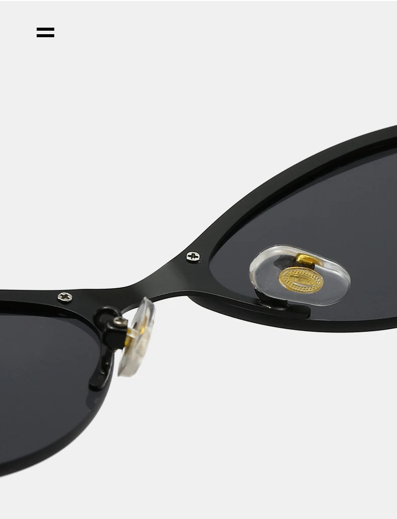 Neue Mode Cat Eye Sonnenbrille Frauen UV400 Randlose Shades Marke Designer Sonnenbrille Augenbrauen Elegante Outdoor Brillen – Detail 5